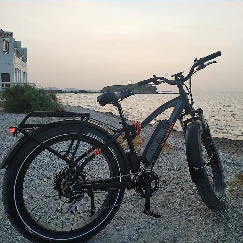 bike opposite portara naxos