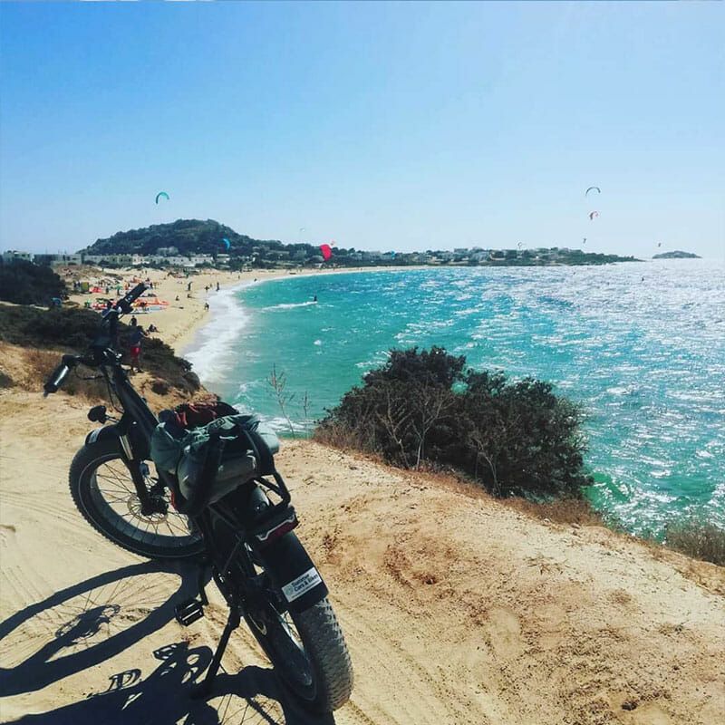 bike on the beach of naxos